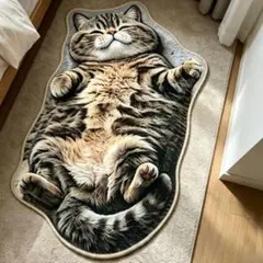 【新品】猫柄 デザインマット インテリア ネコマルチマット キジトラ