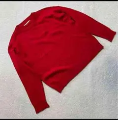 Maison de FLEUR セーター赤クルーネ ック 無地 長袖 シンプルM