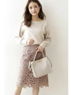 【値下げ】プロポーションボディードレッシング　レーススカート　モカ