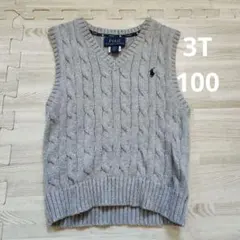 Polo Ralph Lauren ケーブルニットベスト 3T グレー