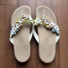 Island Slipper Hawaiiレザー　花　サイズ8のサムネイル