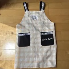 チェック柄エプロン ポケット付き　150センチ