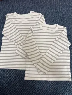 ストライプ長袖カットソー2枚セット 110・120
