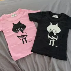 GREEN TOMATO 猫イラスト Tシャツ 2色セット