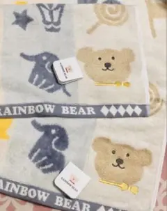 レインボーベア サーカス　フェイスタオル&ウォッシュタオル　イエロー　今治