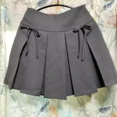 INGNI グレー プリーツスカート リボン付き