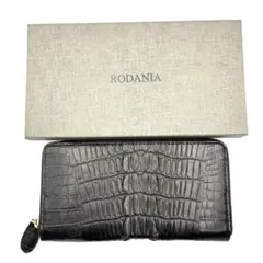 【新品未使用】RODANIA クロコダイル ラウンドファスナー 長財布 黒のサムネイル