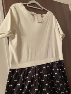 秋セール新品タグつきローズティアラ大きいサイズ46リボンワンピースブラック