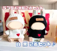 ラブブ 着せ替え服 ぬい服 ニット帽 ラブブ服 ぬいぐるみ洋服 2点セット