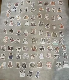 フレークシール　ステッカー　84枚　ネコ