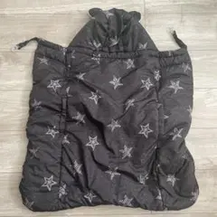 抱っこ紐ケープ 防寒 抱っこ紐カバー フリース グレー 耳付き