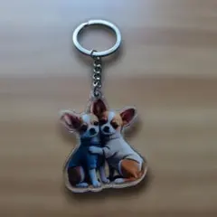 新品未使用で可愛いチワワイラスト キーホルダー