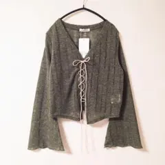 新品タグ付き しまむら レースアップカーディガン 袖フレア M まとめ売り