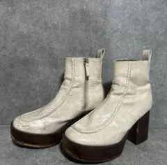 ✨完売品✨ショートブーツ JEANASIS 厚底 モカシンブーツ 白 L