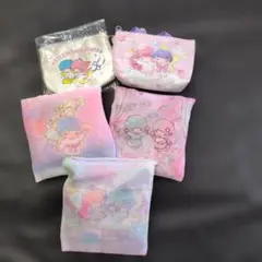 ガチャ キキララ エコバッグ3点＋コインケース2点 5点セット サンリオのサムネイル