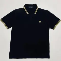 フレッドペリー　イングランド製　ポロシャツ　黒×金　鹿の子　名作　月桂樹　38