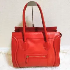 【希少・限定モデル】CELINE ラゲージ ミニショッパー リボンモチーフレッド