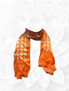 千鳥格子模様風　オレンジ　ストール