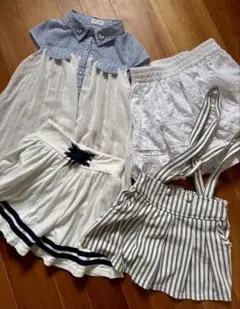 ナチュラルガーリー 女の子 キッズ服 トップス スカート ショートパンツ 4着