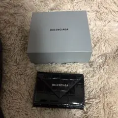 付属品・証明書付 バレンシアガ 三つ折り クロコ ペーパーミニウォレットのサムネイル