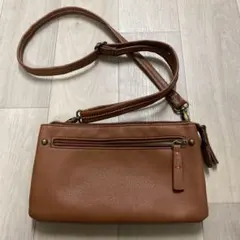 ブラウン ショルダーバッグ ファスナー付き