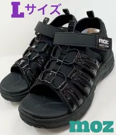 moz 厚底サンダル 黒 Lサイズ 24cm 24.5 エナメル ブラック モズのサムネイル