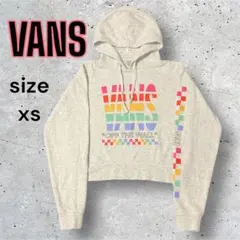 VANS カラフルロゴ フード付きパーカー トレーナー　パステル