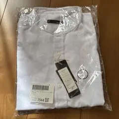 オックスフォードシャツ　半袖　バンドカラー　ホワイト　Lサイズ