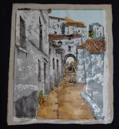 水彩画 昭和レトロ場末スナックの路地 - メルカリ