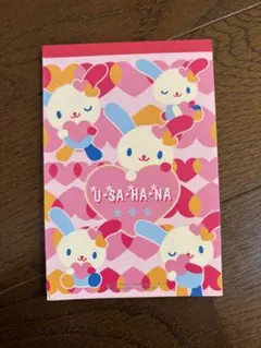 希少 サンリオ ウサハナ U-SA-HA-NA メモ帳 キューブメモ 平成レトロ