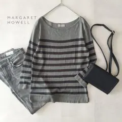 シルクニット マーガレットハウエル 日本製 美品 ボーダープルオーバー