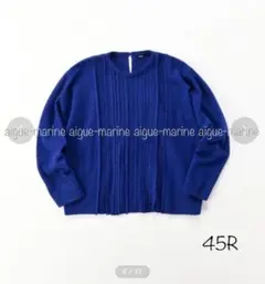 【極美品】45R 藍職人いろいろ 薄手 インディゴニット ロールネック 刺繍 極美品】45R 藍職人いろいろ 薄手 インディゴニット ロールネック 刺繍