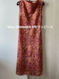 Miss Onwardペイズリーノースリーブワンピース　朱赤9号　インナー付きのサムネイル