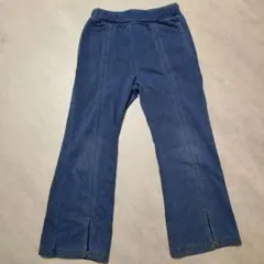キッズ デニムパンツ 裏起毛 スリット入り