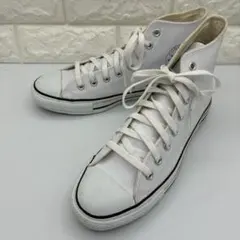 【良品】コンバース レザー オールスター ハイカットスニーカー 8 ホワイト