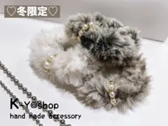 ❤︎ファーシュシュ 8色展開❤︎ “選べるパール付き”