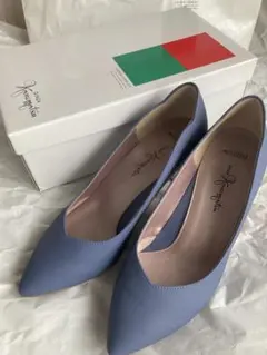 銀座かねまつ　パンプス　23.5cm 　マーブル模様ヒール