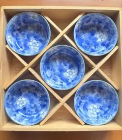 【桐箱付き】染付 小鉢 5客セット 花文 和食器 有田焼 可能性あり