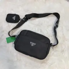 美品 PRADA ナイロン ショルダーバッグ ポーチ付き 男女兼用