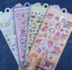 4枚セット　サンリオ 可愛い ボンボンドロップシール　ぷっくりシール交換　手帳