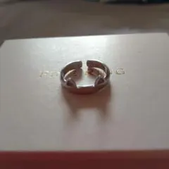 新品☆シルバー925リング 3個セット 猫耳デザイン 黒いポーチ付き