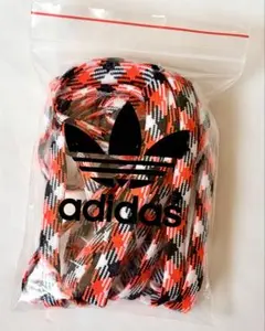 【レア】adidas 純正 シューレース オレンジ チェック柄 靴紐 アディダス