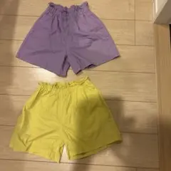 紫と黄色のハーフパンツ2点セット　女子　140