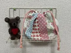 ハンドメイド　　まんまる巾着ポーチ