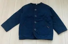 キルティング　アウター　ノーカラー　ネイビー　キッズ　110cm