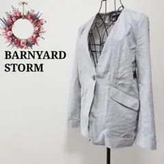 グレー ノーカラージャケット