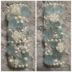 年始セール IQOSイルマiワン♡デコケース 水色 花 埋め尽くし