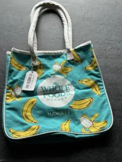 新品TAG ALOHA CO WHOLE FOODS トートバッグ バナナ柄のサムネイル