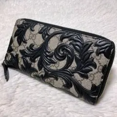 ☆超極美品☆GUCCI アラベスク 長財布 GGスプリーム ラウンドファスナー