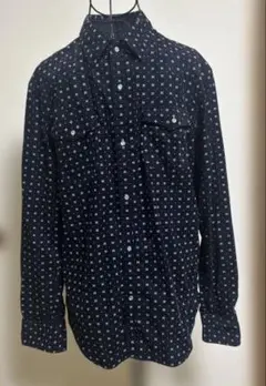 コムサ　　ネイビー 長袖シャツ　メンズシャツ　Lサイズのサムネイル